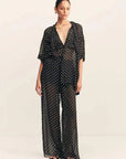 Shona Joy Houston Drawstring Pant Noir Polka