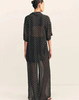 Shona Joy Houston Drawstring Pant Noir Polka