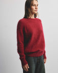 World Of Nomads Adele Cashmere Crew Neck Knit Cerise