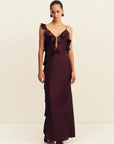 Shona Joy Agnes Ruffle Slip Bias Maxi Dress Wine Tasting