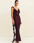 Shona Joy Agnes Ruffle Slip Bias Maxi Dress Wine Tasting