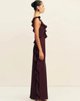 Shona Joy Agnes Ruffle Slip Bias Maxi Dress Wine Tasting