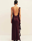 Shona Joy Agnes Ruffle Slip Bias Maxi Dress Wine Tasting