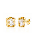 De Sur Molten Frame Earrings Gold