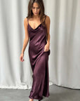 Charli Alena Satin Dress Burgundy One Size
