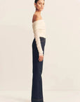 Shona Joy Mira Long Sleeve Off Shoulder Top Ivory