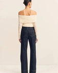 Shona Joy Mira Long Sleeve Off Shoulder Top Ivory