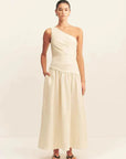 Shona Joy Gigi One Shoulder Maxi Dress Ecru