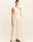 Shona Joy Gigi One Shoulder Maxi Dress Ecru