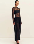 Shona Joy Lambent Lace Long Sleeve Bodysuit Black