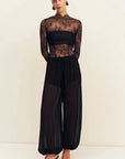 Shona Joy Lambent Lace Long Sleeve Bodysuit Black
