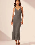 Shona Joy Harlem Slip Midi Dress Ash