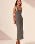 Shona Joy Harlem Slip Midi Dress Ash