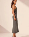 Shona Joy Harlem Slip Midi Dress Ash