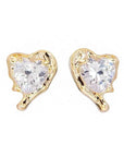 De Sur Molten Heart Earrings Gold