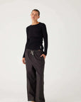 Zulu and Zephyr Rib Hemp Jersey Long Sleeve Top Black