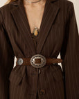Spell 1998 Striped Blazer Espresso