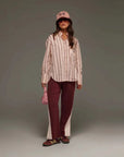 Araminta James Alpine Cotton Stripe Shirt Light Blush