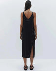 Bassike V Neck Jersey Slip Dress Black