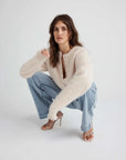 Nomads Frankie Cashmere Crew Neck Cardigan Oatmeal