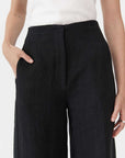 Agni Linen Wide Leg Pants Black