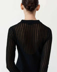 St Agni Sheer Stripe Dress Black