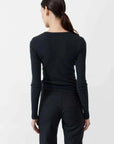 St Agni Organic Cotton Long Sleeve Top Black