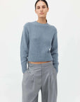 St Agni Wool Cashmere Blend Sweater Soft Blue