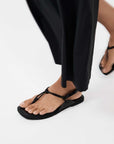 St Agni Woven Rope Sandal Black