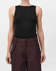 St Agni Organic Cotton Bateau Tank Jet Black