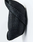 St Agni Lattice Weave Crescent Bag Black