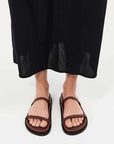St Agni Fine Double Strap Slide Plum