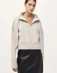 St Agni Milano Knit Zip Jumper Silver