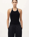 St Agni Fine Line Halter Top Black