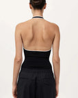 St Agni Fine Line Halter Top Black