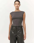 St Agni Organic Cotton Ballerina Top Khaki