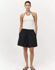 St Agni Fine Line Halter Top Off White