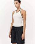 St Agni Fine Line Halter Top Off White