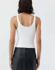 St Agni Soft Jersey Slim Scoop Tank White