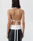 St Agni Halter Wrap Top White