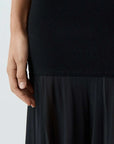 St Agni Sheer Silk Circle Hem Dress Black