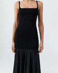 St Agni Sheer Silk Circle Hem Dress Black