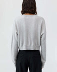St Agni Cashmere Relaxed Cropped Cardigan Grey Marle