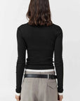 St Agni Organic Cotton Layered Long Sleeve Top Black