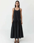 St Agni Relaxed Pleat Dress Black