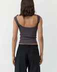 St Agni Organic Cotton Ballerina Top Soot