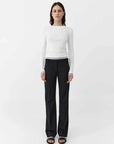 St Agni Organic Cotton Layered Long Sleeve Top White