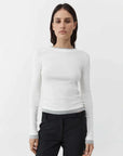 St Agni Organic Cotton Layered Long Sleeve Top White