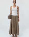 St Agni Suede Circle Skirt Earth