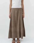 St Agni Suede Circle Skirt Earth